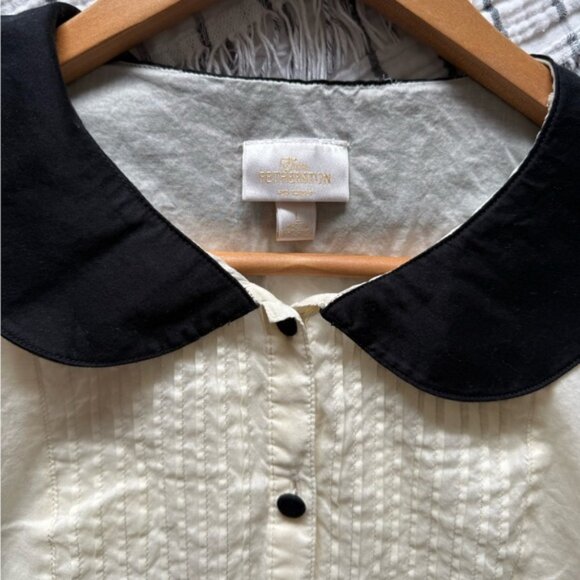 Erin Fetherston x Target Cream Cotton Blouse Peter Pan Collar Twee Y2K - Picture 12 of 14